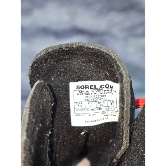 NWB Kids Sorel Explorer Lace Waterproof Insulated Boots Gray Red Size 10 - Picture 5 of 8